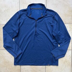 Patagonia Midweight Capilene Baselayer Mens Large Blue 1/2 Zip Polartec